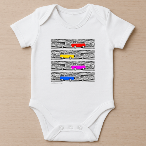 Busy Buses Organic Baby Bodysuit